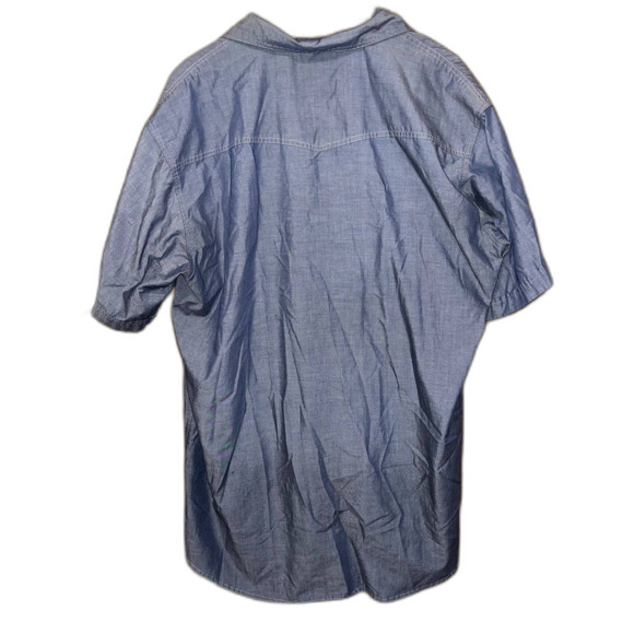 Wrangler Men's XXL Tall Vintage Blue Pearl Snap Western Rodeo Brushpopper Shirt - Picture 2 of 6